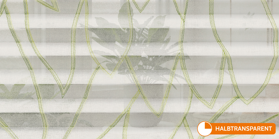 Wohnzimmer begrünen Zimmerpflanzen natürlicher Blickschutz vs. transparentes Plissee